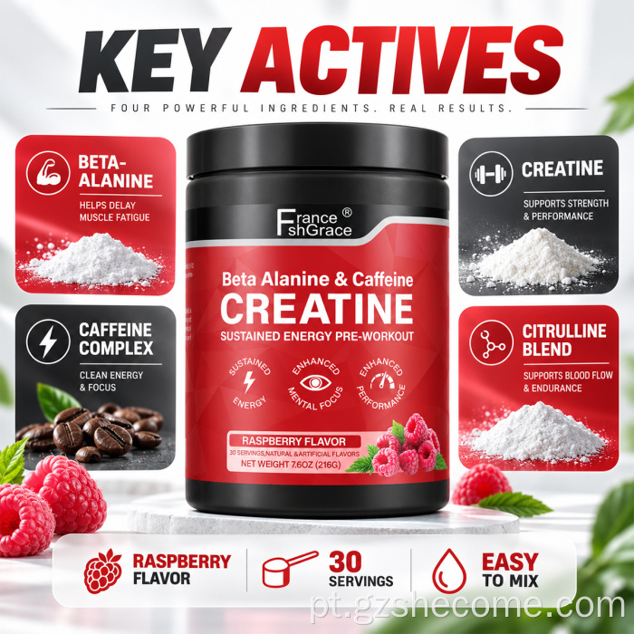 Shecome Creatina em pó pré-treino